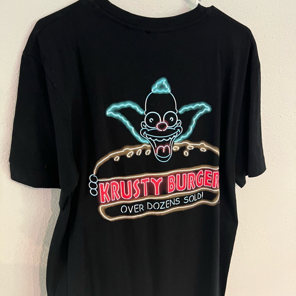Simpsons Zara Collab Krusty Burger Black T shirt